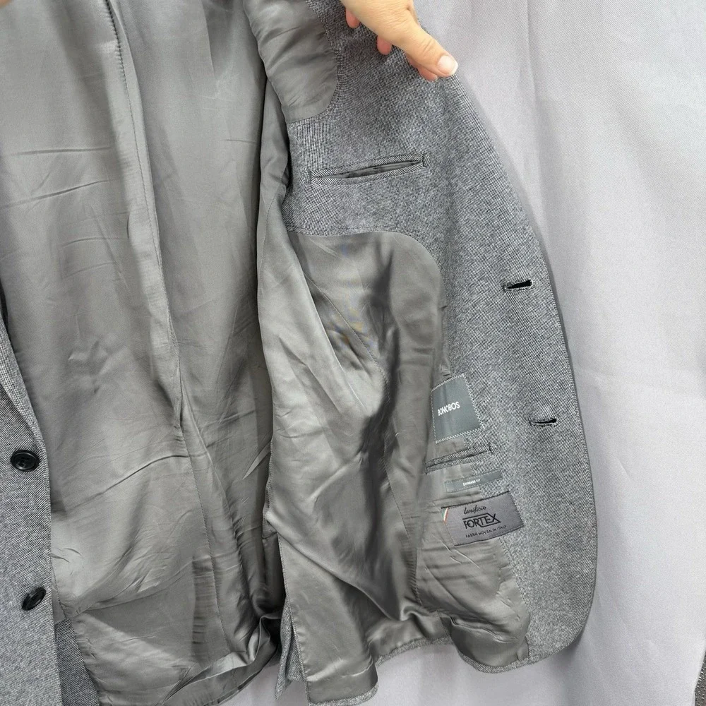 Bonobos Italian Fabric Gray Cotton Sport Coat Blazer Size 38L